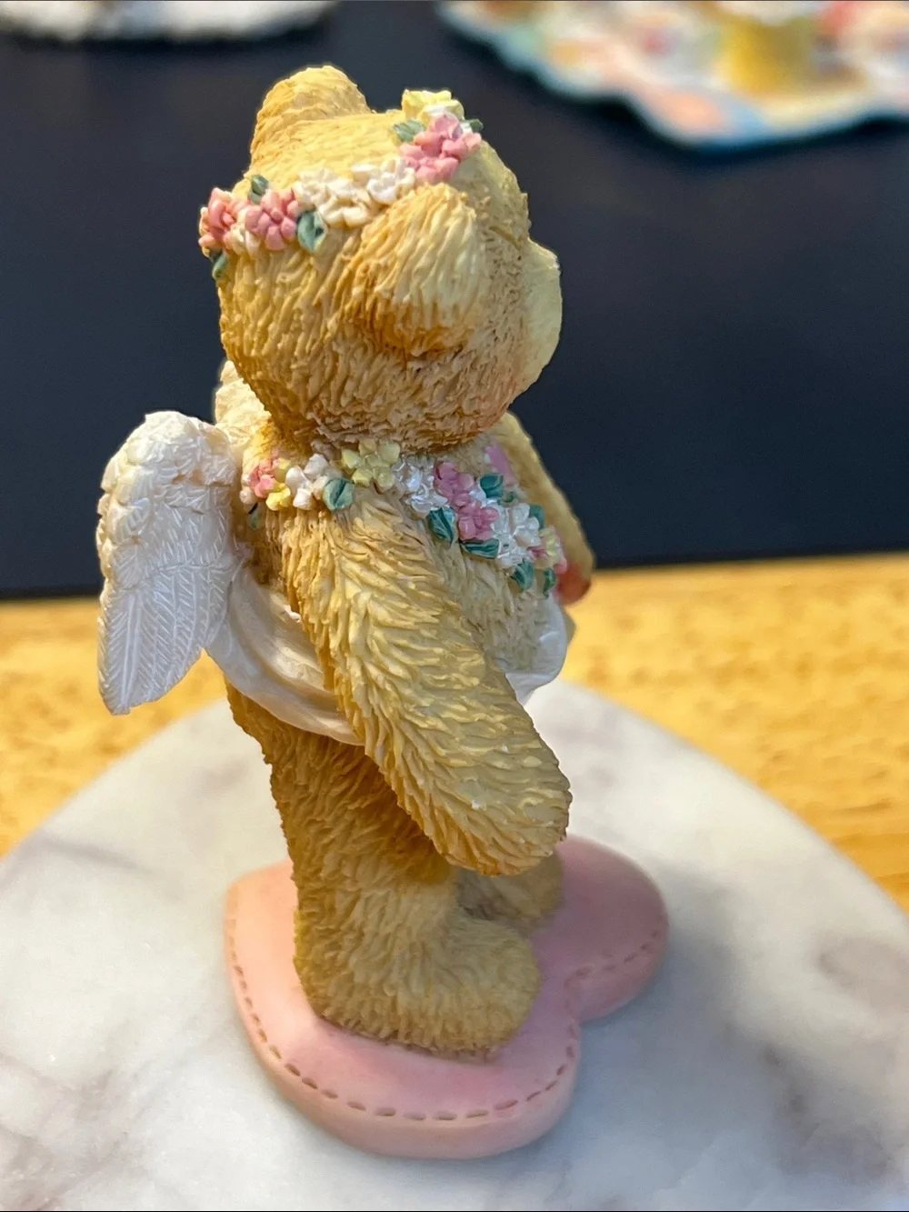 “love” Enesco Tan Bear Figurine with Pink Heart 🩷 Base